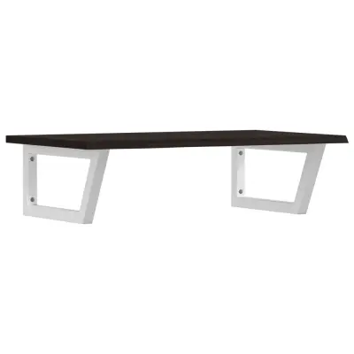 vidaXL Stenska polica za umivalnik jeklo in trdna hrastovina