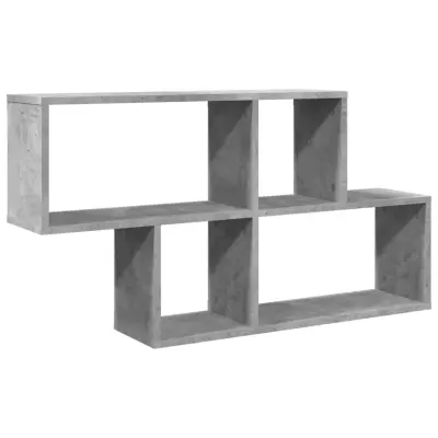 vidaXL Stenska polica betonsko siva 100x20x53 cm inženirski les