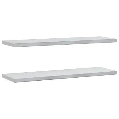 vidaXL Stenske police 2 kosa 100x30x3 cm srebrna nerjaveče jeklo