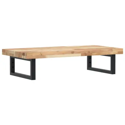 vidaXL Stenska polica za umivalnik jeklo in trden akacijev les