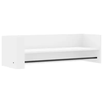vidaXL Stenska polica bela 100x35x30,5 cm inženirski les