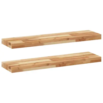 vidaXL Viseče police 2 kosa 80x20x4cm oljni premaz trden akacijev les