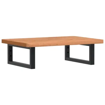 vidaXL Stenska polica za umivalnik jeklo in trdna bukovina