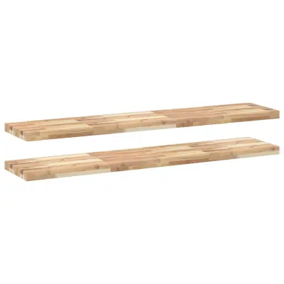 vidaXL Viseče police 2 kosa 140x30x4 cm neobdelan trden akacijev les