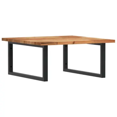 vidaXL Stenska polica za umivalnik jeklo in trden akacijev les