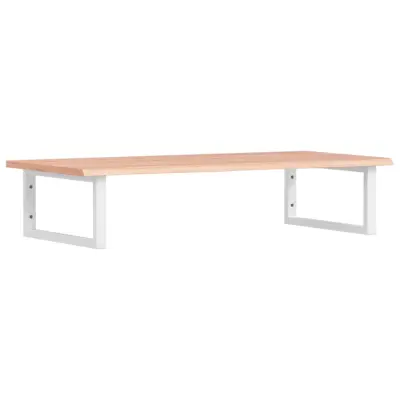 vidaXL Stenska polica za umivalnik jeklo in trdna hrastovina