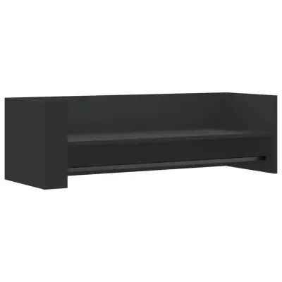 vidaXL Stenska polica črna 100x35x30,5 cm iverna plošča