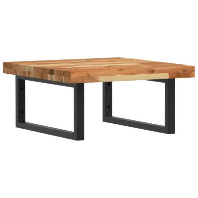 vidaXL Stenska polica za umivalnik jeklo in trden akacijev les