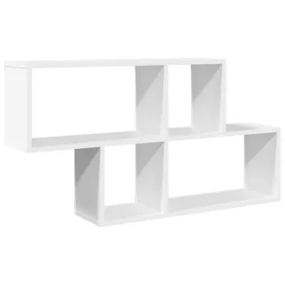 vidaXL Stenska polica bela 100x20x53 cm inženirski les