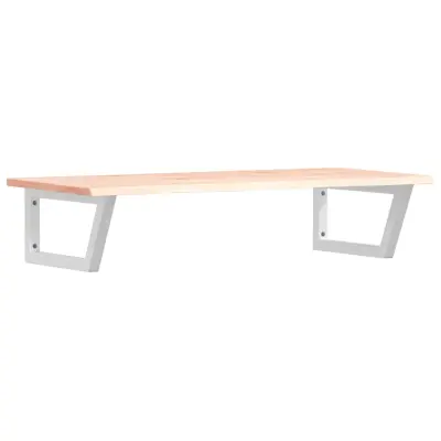 vidaXL Stenska polica za umivalnik jeklo in trdna hrastovina