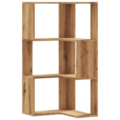 vidaXL Kotna knjižna omara artisan hrast 50x50x102 cm inženirski les
