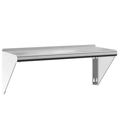 vidaXL Stenska polica 75x30x31 cm srebrna nerjaveče jeklo