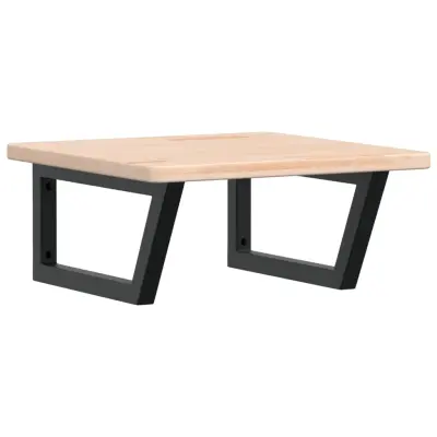 vidaXL Stenska polica za umivalnik jeklo in trdna hrastovina