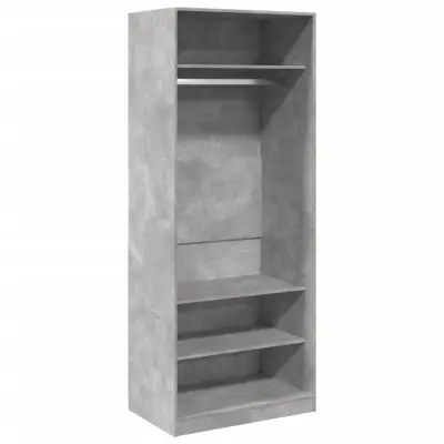 vidaXL Garderobna omara betonsko siva 80x50x200 cm inženirski les