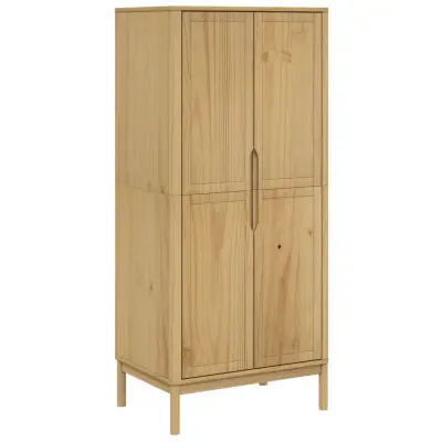 vidaXL Garderobna omara FLORO vošč. rjava 77x53x171 cm trdna borovina