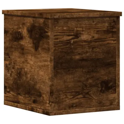 vidaXL Škatla za shranjevanje dimljen hrast 30x35x35 cm inženirski les