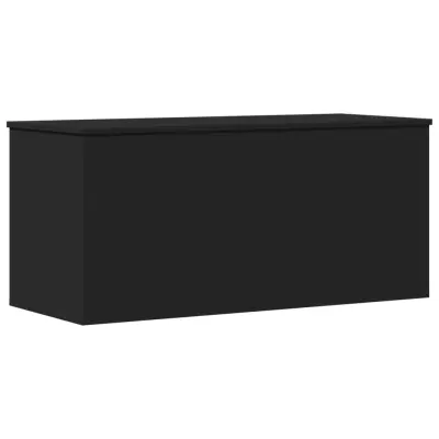 vidaXL Škatla za shranjevanje črna 100x42x46 cm inženirski les