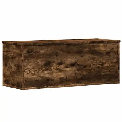 vidaXL Škatla za shranjevanje dimljen hrast 90x35x35 cm inženirski les