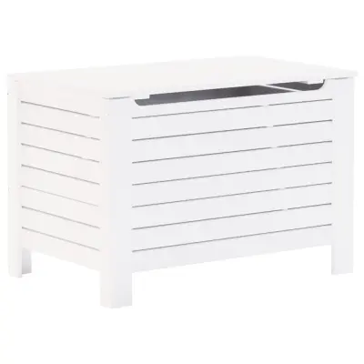 vidaXL Škatla za shranjevanje s pokrovom RANA bela 80x49x54cm borovina