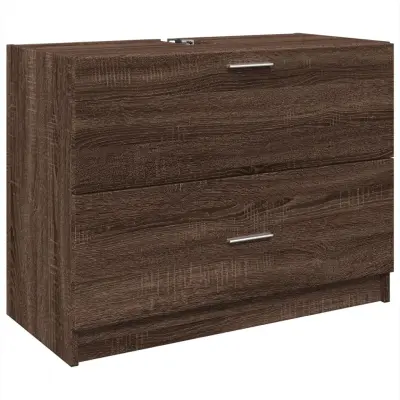 vidaXL Omarica za umivalnik rjavi hrast 78x37x59 cm inženirski les