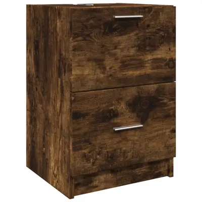 vidaXL Omarica za umivalnik dimljen hrast 40x37x59 cm inženirski les
