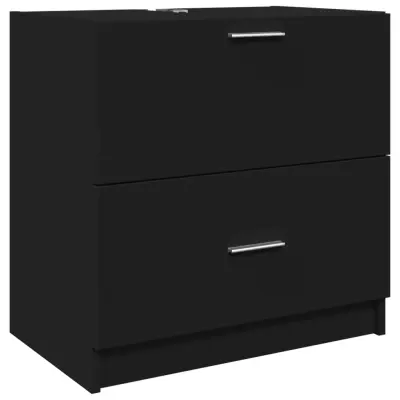 vidaXL Omarica za umivalnik črna 59x37x59 cm inženirski les