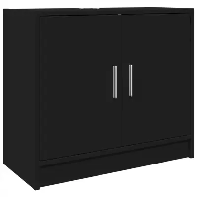 vidaXL Omarica za umivalnik črna 63x29x55 cm inženirski les