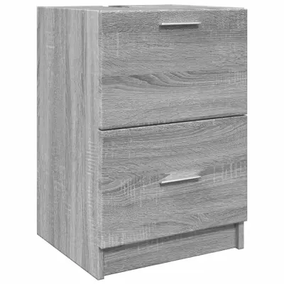 vidaXL Omarica za umivalnik siva sonoma 40x37x59 cm inženirski les