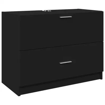 vidaXL Omarica za umivalnik črna 78x37x59 cm inženirski les