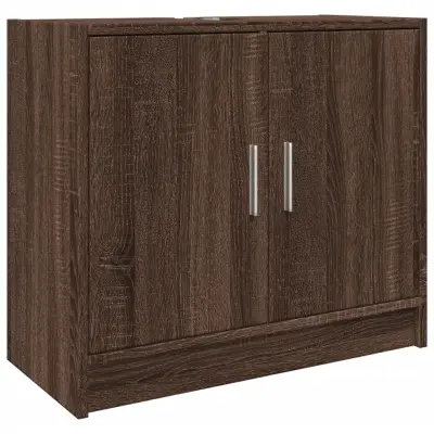 vidaXL Omarica za umivalnik rjavi hrast 63x29x55 cm inženirski les
