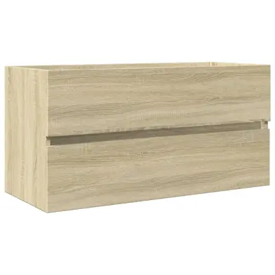vidaXL Omarica za umivalnik sonoma hrast 90x38,5x45 cm iverna plošča
