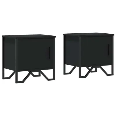 vidaXL Nočne omarice 2 kosa črne 40x30x40 cm iverna plošča