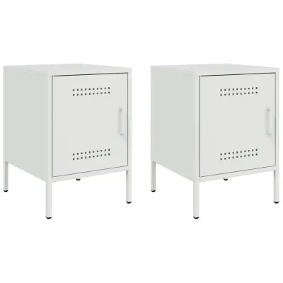 vidaXL Nočna omarica 2 kosa bela 36x39x50,5 cm jeklo