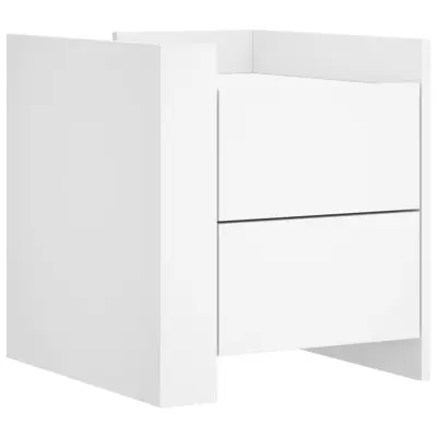 vidaXL Nočna omarica bela 45x50x50 cm inženirski les