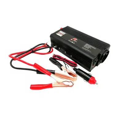 Napetostni pretvornik 12 V - 230 V, modificiran sinus, 600 W/1200 W, črn