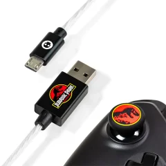 Numskull Uradni pleteni kabel USB-C Jurassic World 4 m - kabel za hitro polnjenje - združljiv s PlayStation 5, Xbox Series X in S