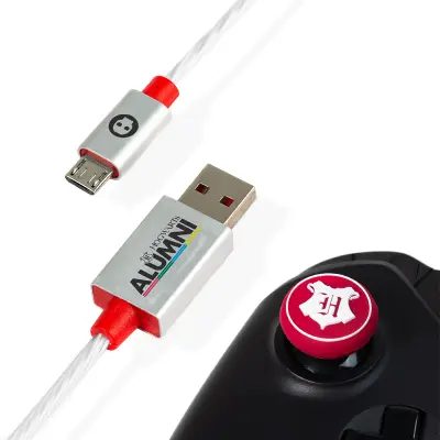 Numskull Official Harry Potter LED Micro USB kabel in ročaji za palico - 1,5 m kabel za hitro polnjenje - združljiv z Xbox One, PlayStation 4