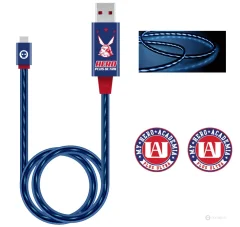 Numskull Official My Hero Academia LED USB Type-C Cable and Thumb Stick Grips - 1,5 m Fast Charging Lead - Združljivo z Xbox Series X|S, PlayStation 5