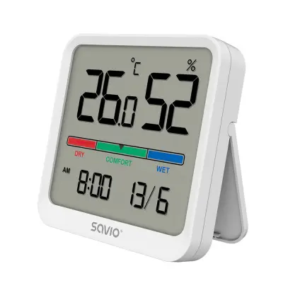 Digitalni merilnik temperature in vlage z LCD zaslonom in magnetnim nosilcem bel