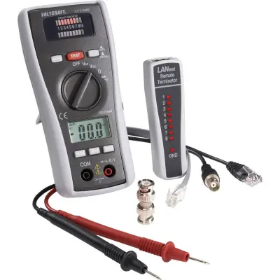 VOLTCRAFT CT-3 DMM Multimeter s testerjem za kable, primeren za BNC, RJ11 in RJ45