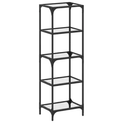 vidaXL Regal za shranjevanje s stekleno površino 40x30x123 cm jeklo