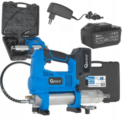 Set 18V aku. 4Ah pištola za mazanje gibljiva mazalica LED 620Bar