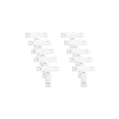 10-delni spojni nosilec v obliki črke T za knjižno polico iz lesenega stola, z vijaki M4 x 16 Silver 5 x 5 x 0,1 cm