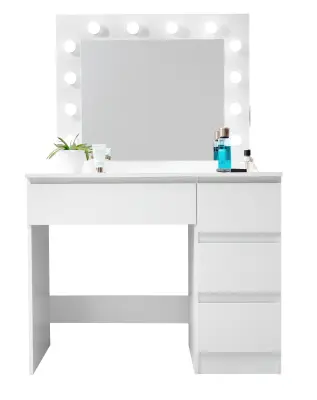 Aga toaletna mizica z ogledalom, razsvetljavo in el.predal Matte White