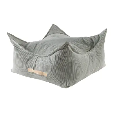 MeowBaby® Kvadrat otroška pufa, Velur, Siva