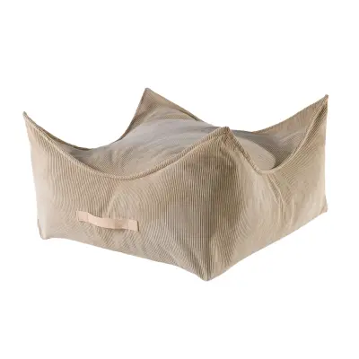 MeowBaby® Kvadrat otroška pufa, Velur, Pesek