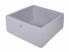 MeowBaby® kvadratni bazen brez žog, 90x90x40 cm, bombaž, svetlo siva