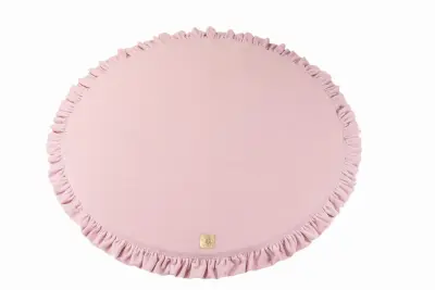 MeowBaby® Okrogla igralna podloga z naborki 100 cm Funkcionalna talna podloga Igralna podloga za otroke, žamet, Roza