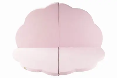 MeowBaby® zložljiva igralna podloga oblak 160x160 cm igralna podloga za otroke, žamet, Roza