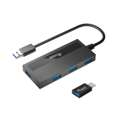 Hub Equip 128956 4-portni usb 3.2 W/usb-C adapter črna